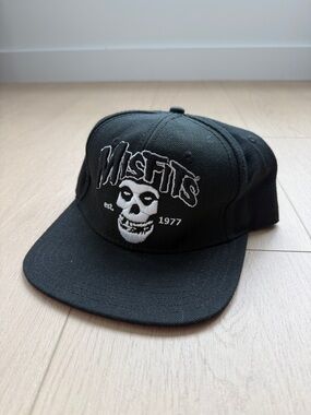 Black Embroidered Logo Snapback Hat